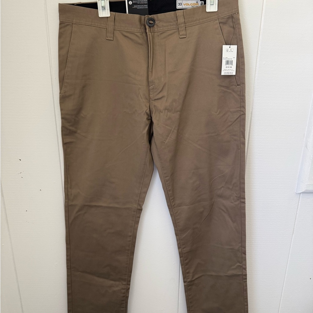 Volcom Men's Slim Straight Chinos - Khaki Brown